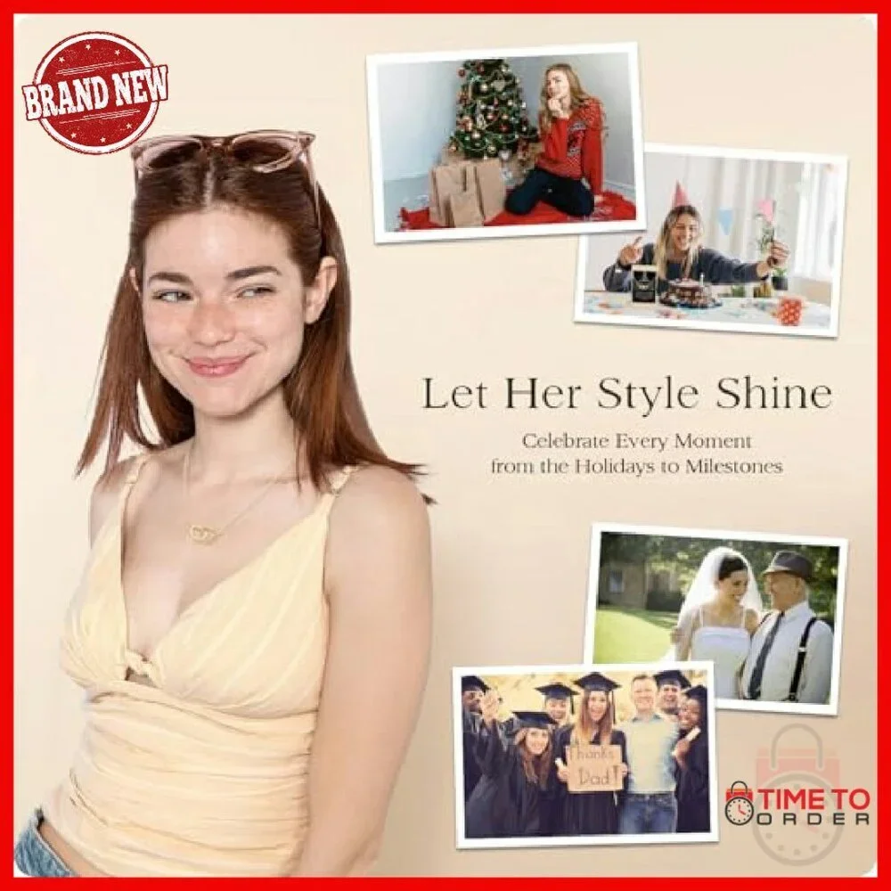 Adjustable Gold-Plated Daughter Necklace with Heartfelt Message Gift Box